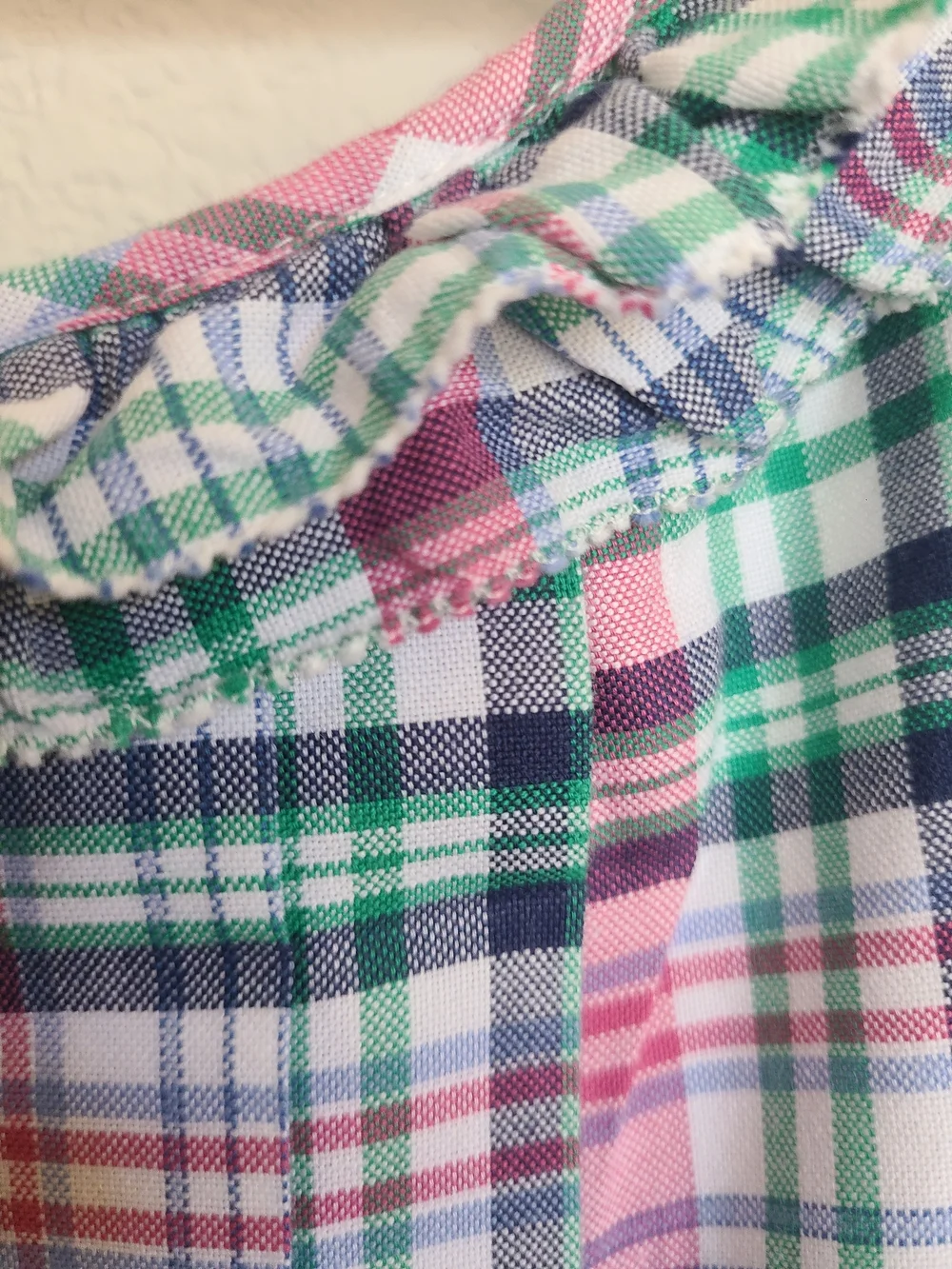 Ralph Lauren Pink & Green Plaid Ruffle Strap Dress